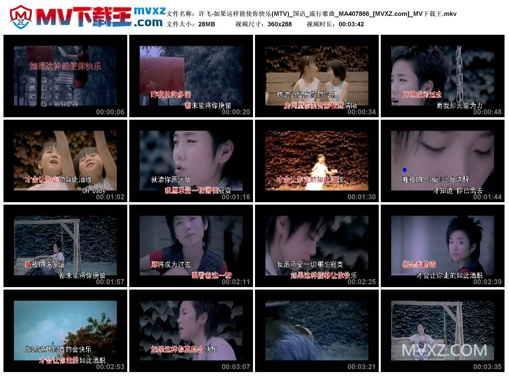 许飞-如果这样能使你快乐(MTV)_国语_流行歌曲_MA407866